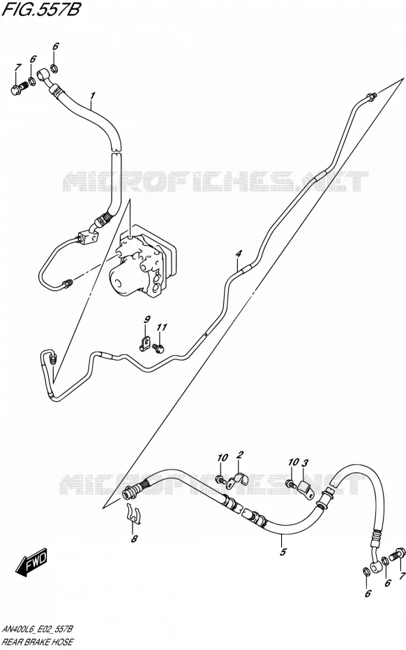 ACHTER REMSLANG (AN400AL6 E02) Suzuki SCOOTER 400 BURGMAN 2016  AN400A L6 (E19)