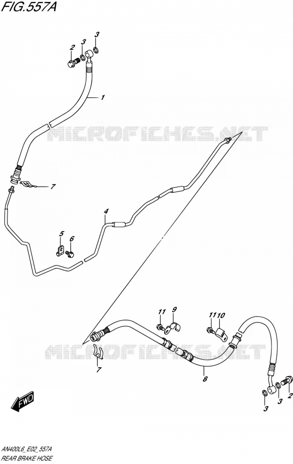 ACHTER REMSLANG (AN400L6 E19) Suzuki SCOOTER 400 BURGMAN 2016  AN400A L6 (E19)
