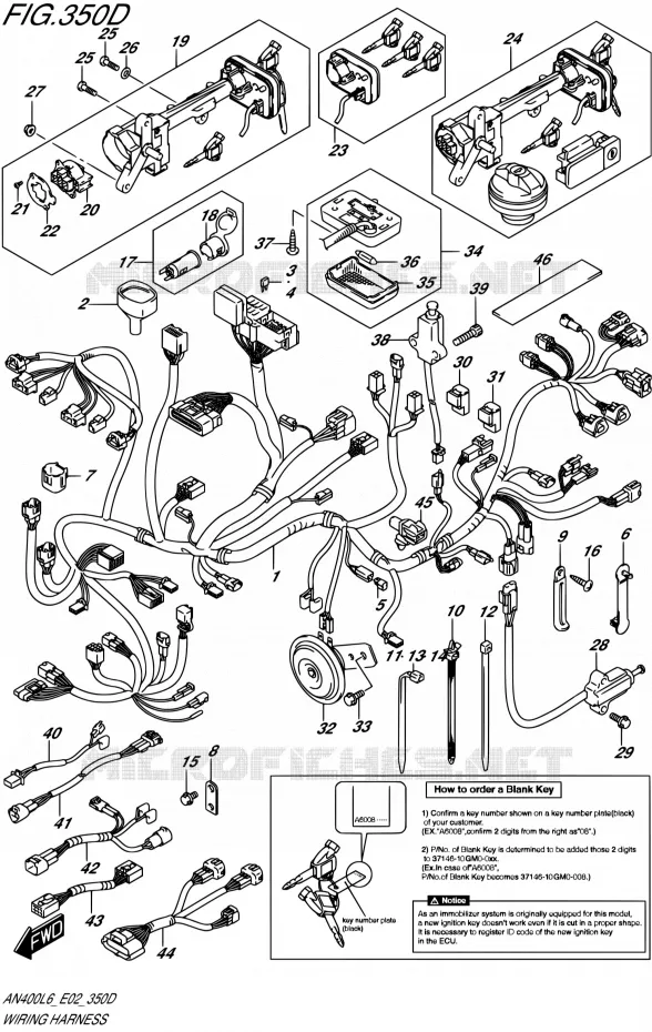 BEDRADING (AN400ZAL6 E02) Suzuki SCOOTER 400 BURGMAN 2016  AN400A L6 (E19)