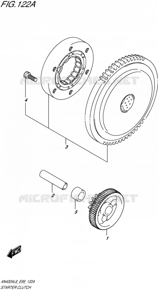 STARTMOTOR CLUTCH Suzuki SCOOTER 400 BURGMAN 2016  AN400A L6 (E99)