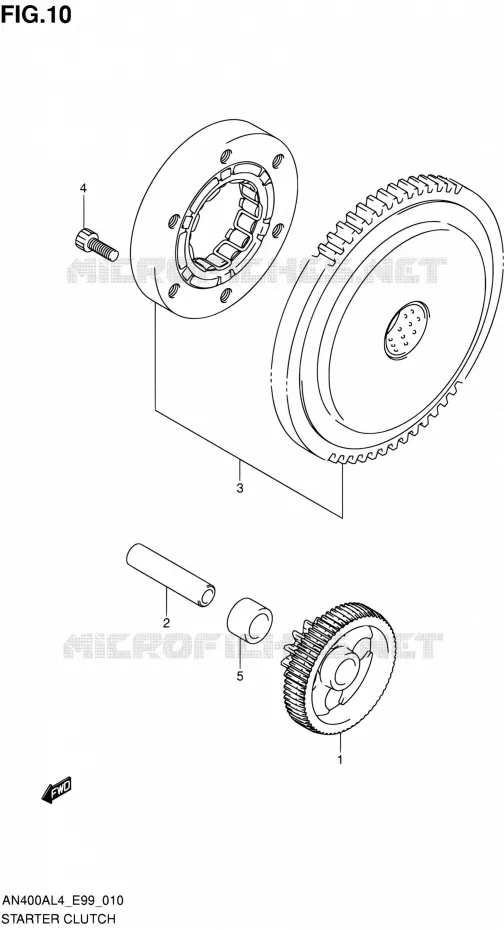 STARTMOTOR CLUTCH Suzuki SCOOTER 400 BURGMAN 2014  AN400ZA L4 (E99)