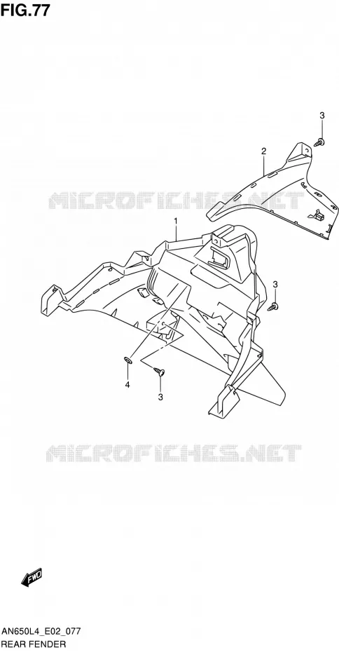 ACHTERSPATBORD Suzuki SCOOTER 650 BURGMAN 2014  AN650Z L4 (E02,E19)