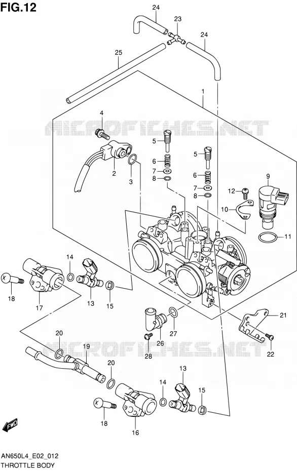 GASKLEPHUIS Suzuki SCOOTER 650 BURGMAN 2014  AN650Z L4 (E02,E19)