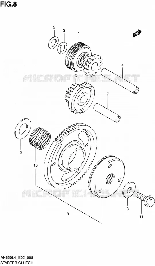 STARTMOTOR CLUTCH Suzuki SCOOTER 650 BURGMAN 2014  AN650Z L4 (E02,E19)