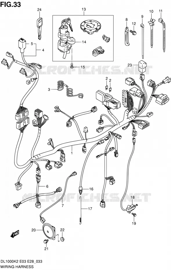 BEDRADING (MODELE K2/K3) Suzuki MOTO 1000 V-STROM 2006  DL1000 K6 (E03,E28,E33)