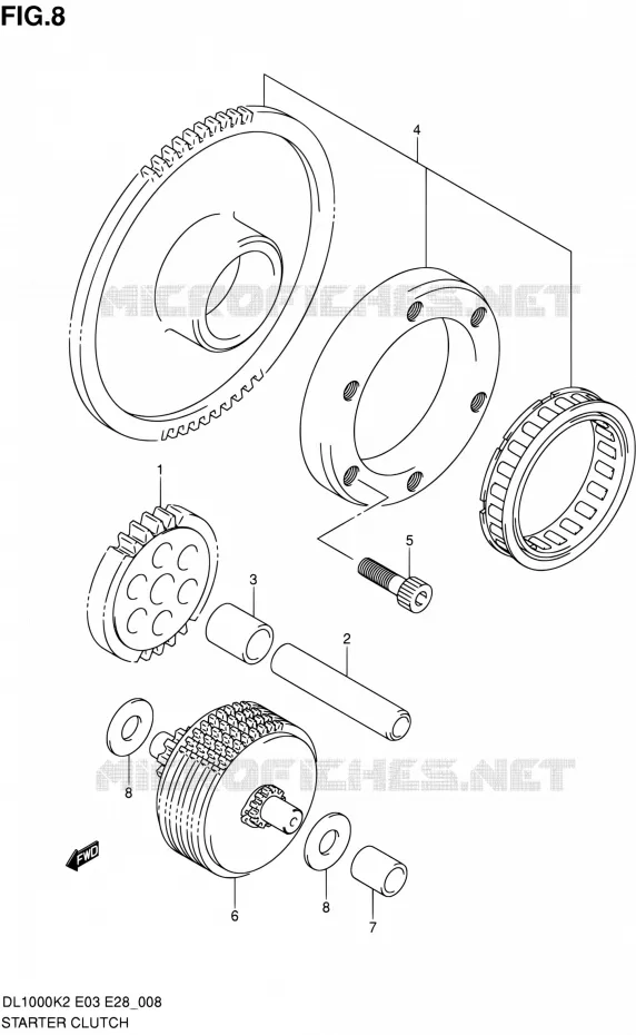 STARTMOTOR CLUTCH Suzuki MOTO 1000 V-STROM 2006  DL1000 K6 (E03,E28,E33)