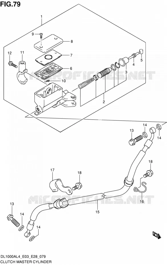 CLUTCH HOOFDREMCILINDER Suzuki MOTO 1000 V-STROM 2014  DL1000A L4 (E03,E28,E33)