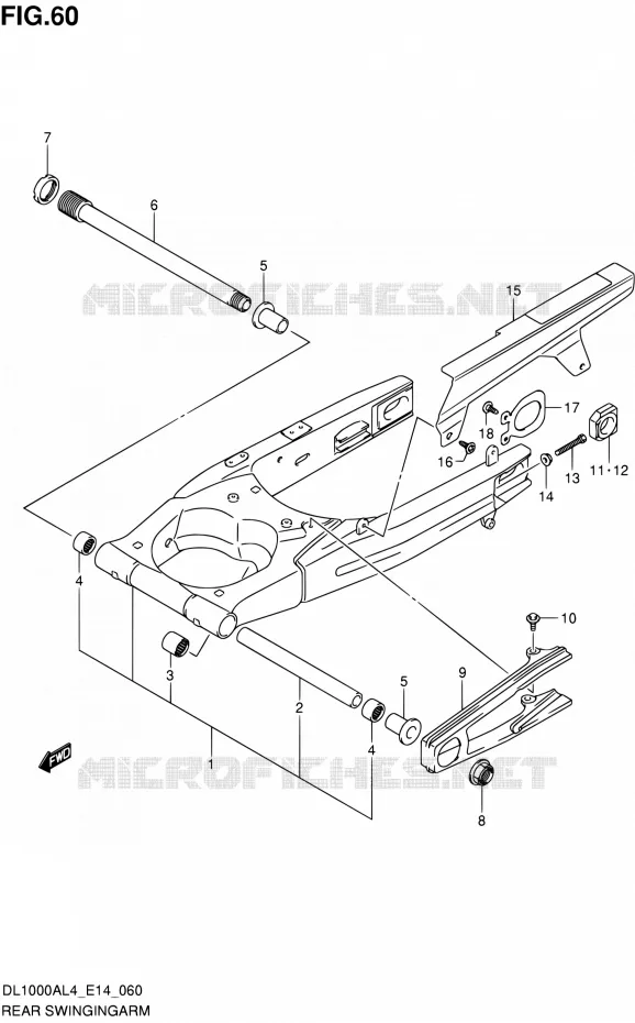 SWINGARM Suzuki MOTO 1000 V-STROM 2014  DL1000A L4 (E14)