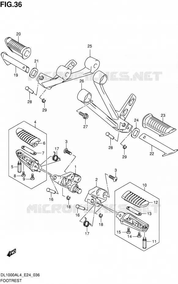 FOOTREST Suzuki MOTO 1000 V-STROM 2014  DL1000A L4 (E24)