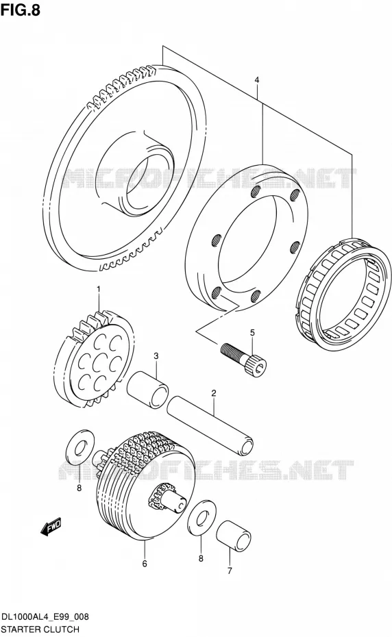 STARTMOTOR CLUTCH Suzuki MOTO 1000 V-STROM 2014  DL1000A L4 (E99)