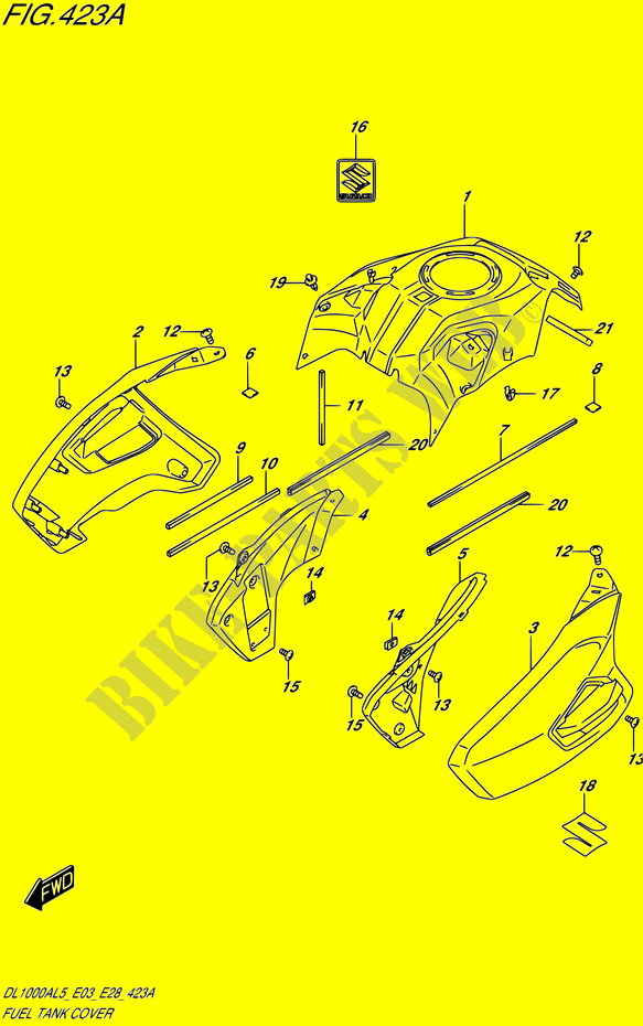 FUEL TANK   COVERS voor Suzuki V-STROM 1000 2015