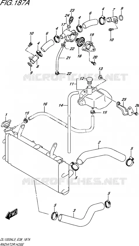 RADIATOR SLANG Suzuki MOTO 1000 V-STROM 2015  DL1000A L5 (E38)