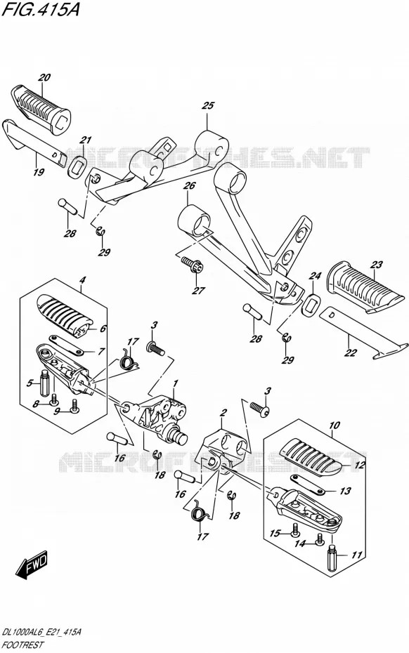 FOOTREST Suzuki MOTO 1000 V-STROM 2016  DL1000A L6 (E21)