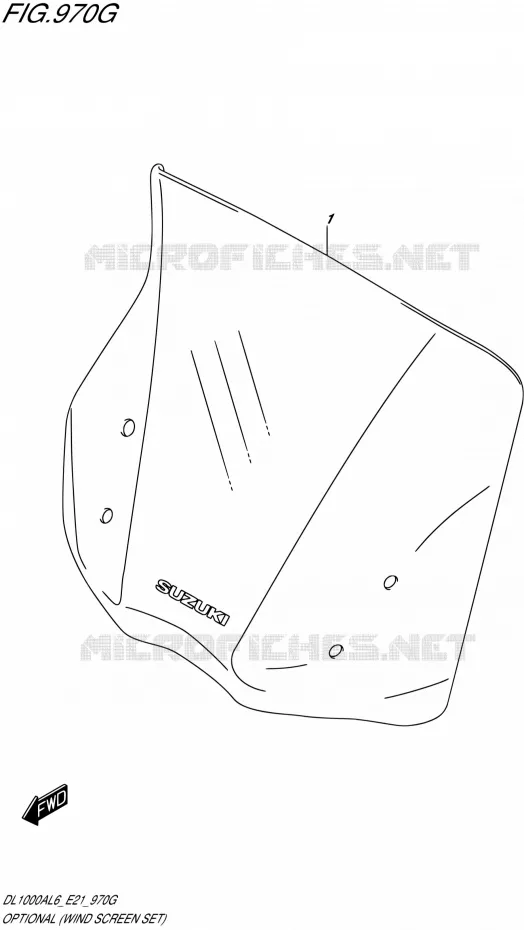 OPTIES (WIND SCREEN SET) Suzuki MOTO 1000 V-STROM 2016  DL1000A L6 (E21)