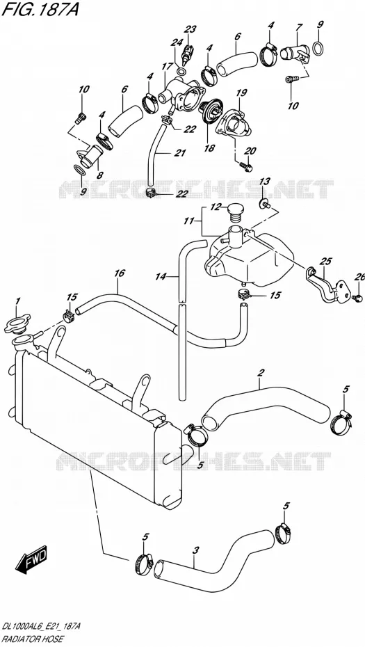 RADIATOR SLANG Suzuki MOTO 1000 V-STROM 2016  DL1000A L6 (E21)