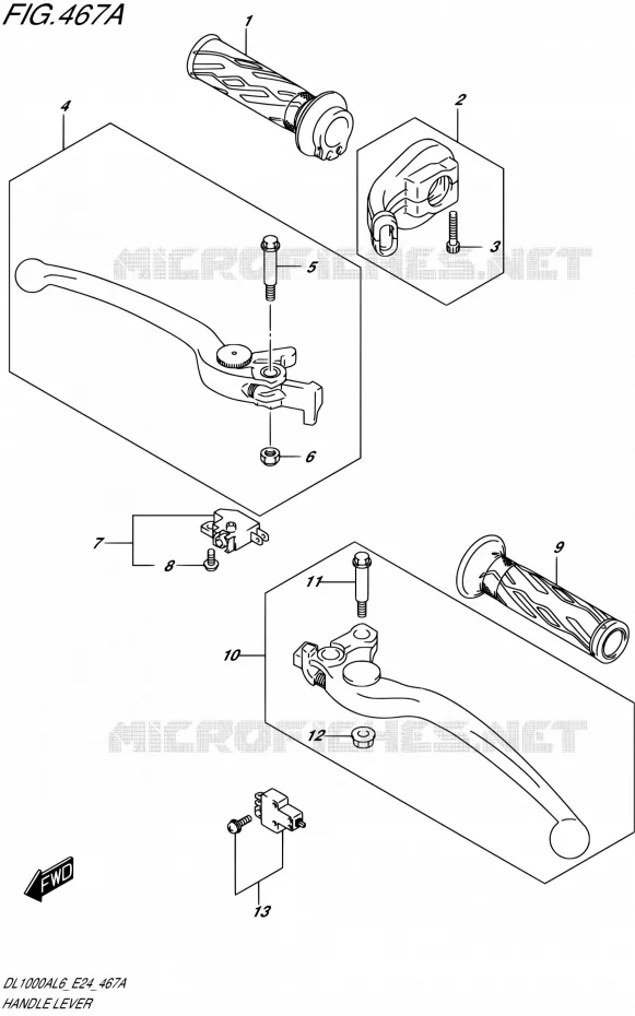 HANDGRIPS - LEVERS Suzuki MOTO 1000 V-STROM 2016  DL1000A L6 (E24)
