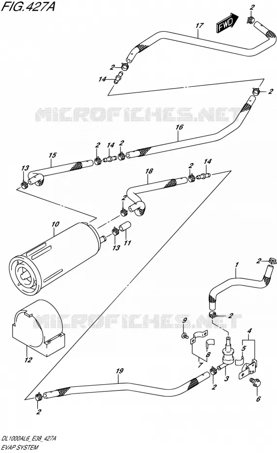 FUEL EVAP SYSTEM Suzuki MOTO 1000 V-STROM 2016  DL1000A L6 (E38)