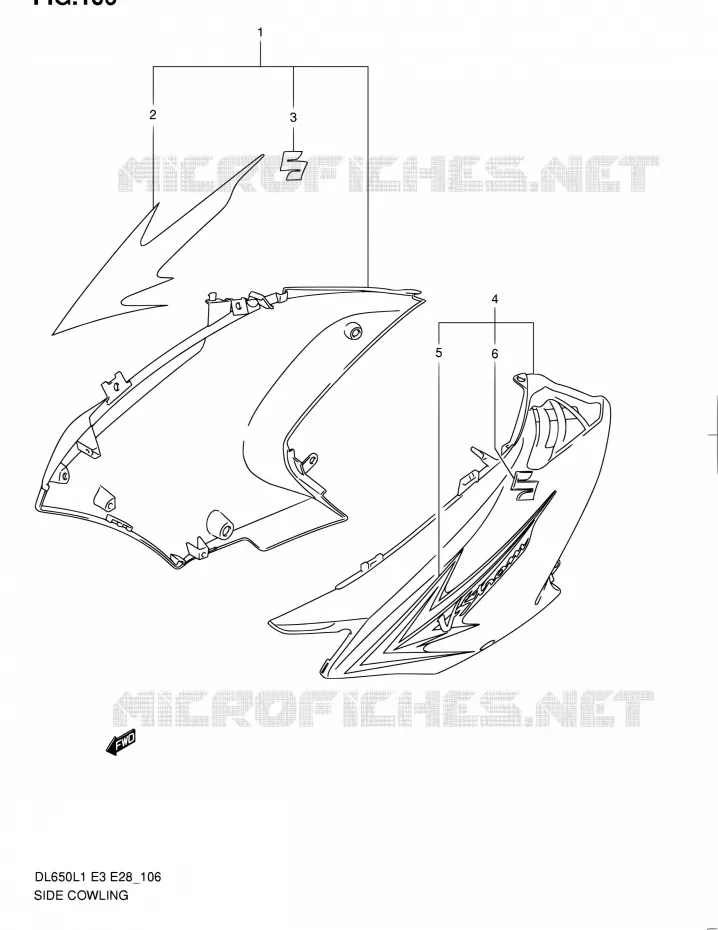 SIDE KUIP Suzuki MOTO 650 V-STROM 2011  DL650A L1 (E03,E28,E33)