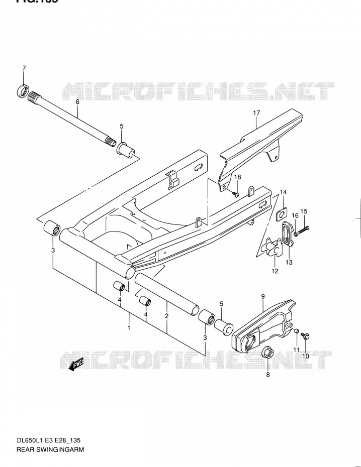 SWINGARM Suzuki MOTO 650 V-STROM 2011  DL650A L1 (E03,E28,E33)