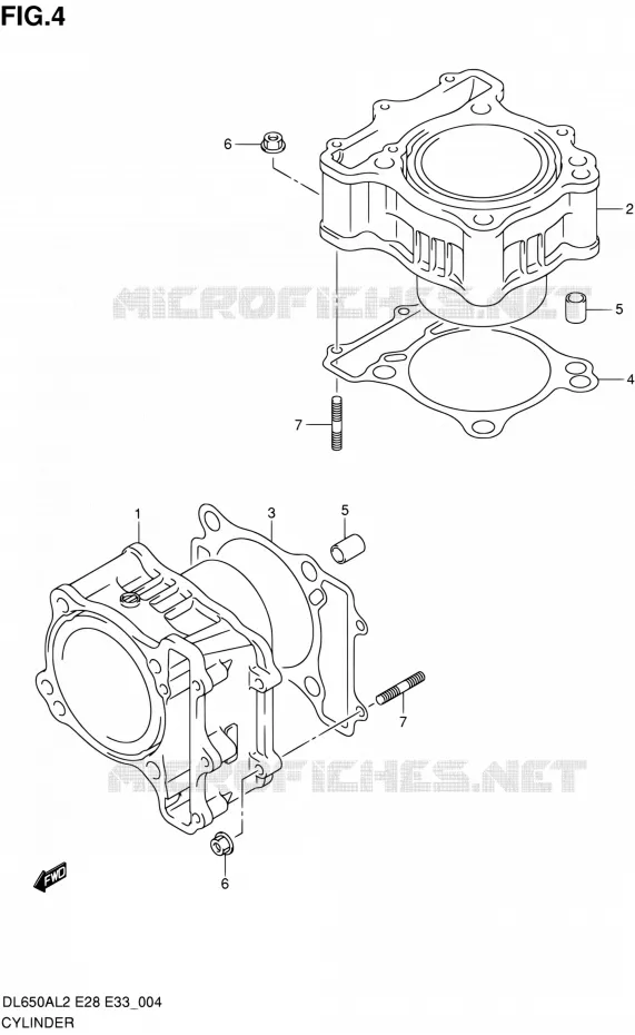 CILINDER Suzuki MOTO 650 V-STROM 2012  DL650A L2 (E03,E28,E33)