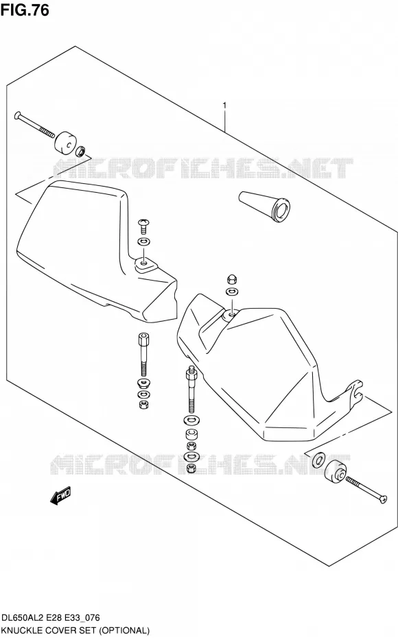 KNUCKLE COVERS (OPTIONAL) Suzuki MOTO 650 V-STROM 2012  DL650A L2 (E03,E28,E33)