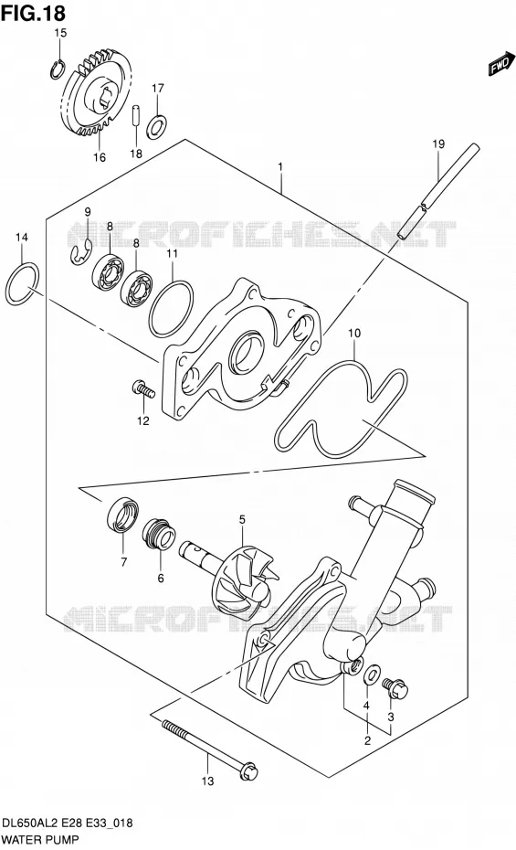 WATERPOMP Suzuki MOTO 650 V-STROM 2012  DL650A L2 (E03,E28,E33)