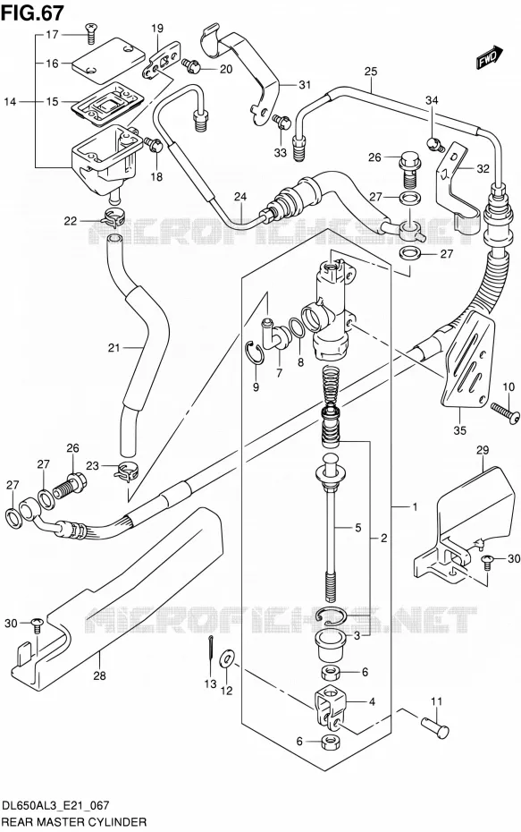 ACHTER HOOFDREMCILINDER Suzuki MOTO 650 V-STROM 2013  DL650A L3 (E21)