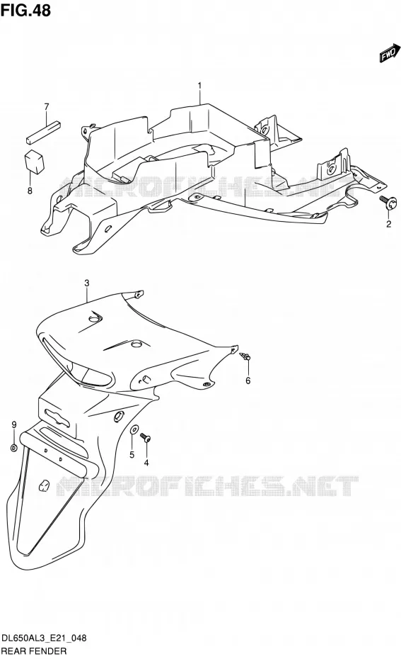 ACHTERSPATBORD Suzuki MOTO 650 V-STROM 2013  DL650A L3 (E21)
