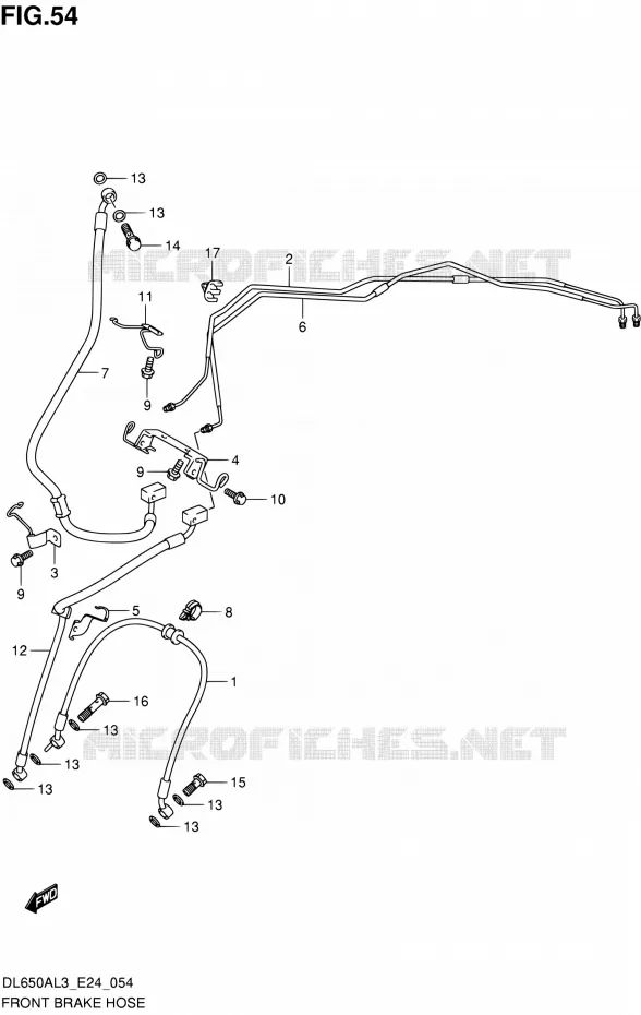 FRONT REMSLANG Suzuki MOTO 650 V-STROM 2013  DL650A L3 (E24)