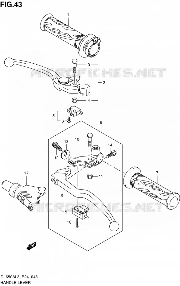 HANDGRIPS - LEVERS Suzuki MOTO 650 V-STROM 2013  DL650A L3 (E24)