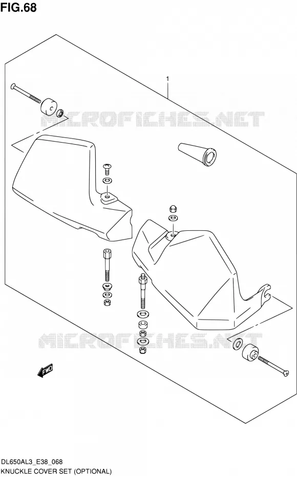 KNUCKLE COVERS (OPTIONAL) Suzuki MOTO 650 V-STROM 2013  DL650A L3 (E38)