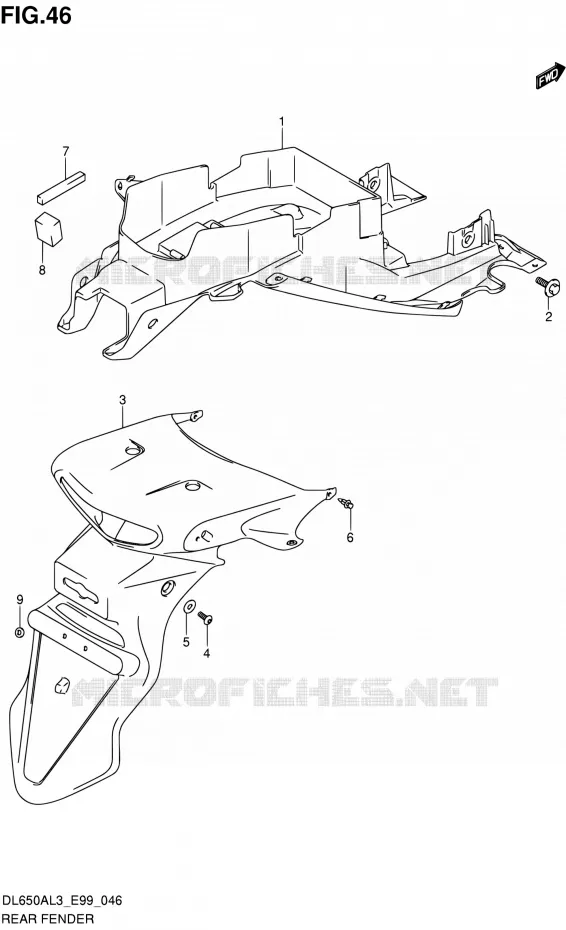 ACHTERSPATBORD Suzuki MOTO 650 V-STROM 2013  DL650A L3 (E99)