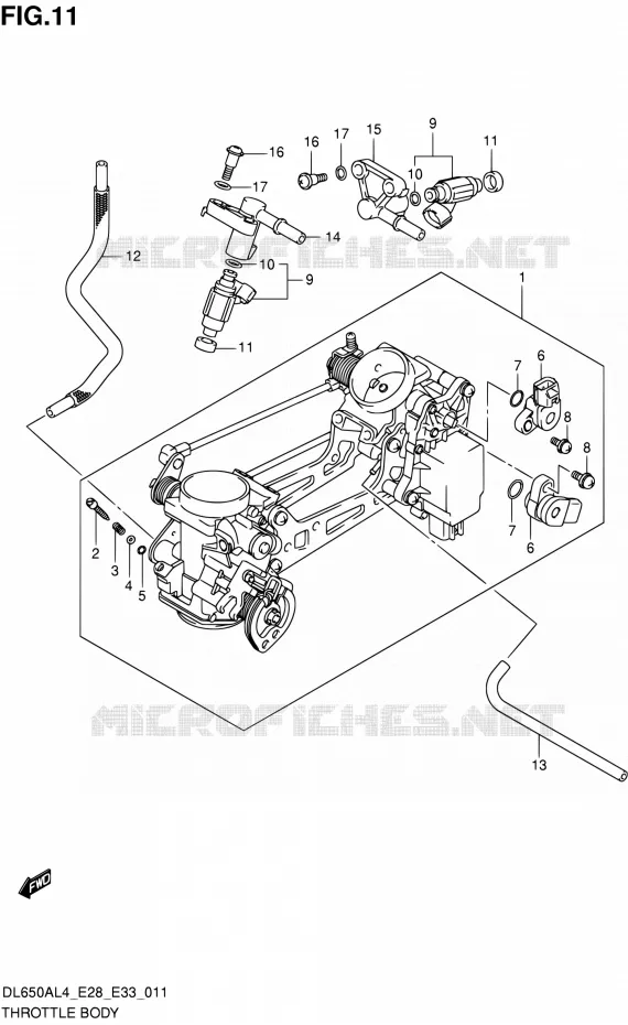 GASKLEPHUIS (DL650AL4 E28) Suzuki MOTO 650 V-STROM 2014  DL650A L4 (E03,E28,E33)