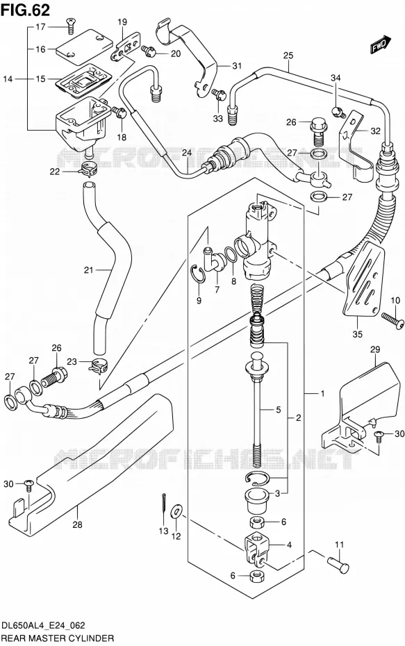 ACHTER HOOFDREMCILINDER Suzuki MOTO 650 V-STROM 2014  DL650A L4 (E24)