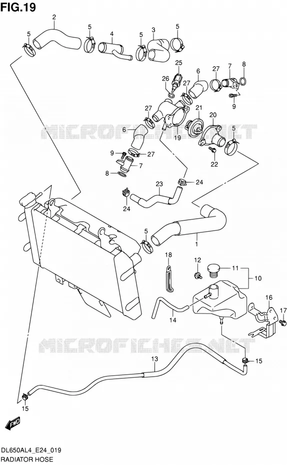 RADIATOR SLANG Suzuki MOTO 650 V-STROM 2014  DL650A L4 (E24)