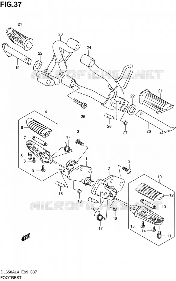 FOOTREST Suzuki MOTO 650 V-STROM 2015  DL650A L4 (E99)