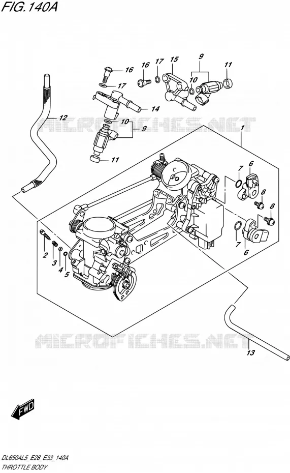 GASKLEPHUIS (DL650AL5 E28) Suzuki MOTO 650 V-STROM 2015  DL650A L5 (E03,E28,E33)