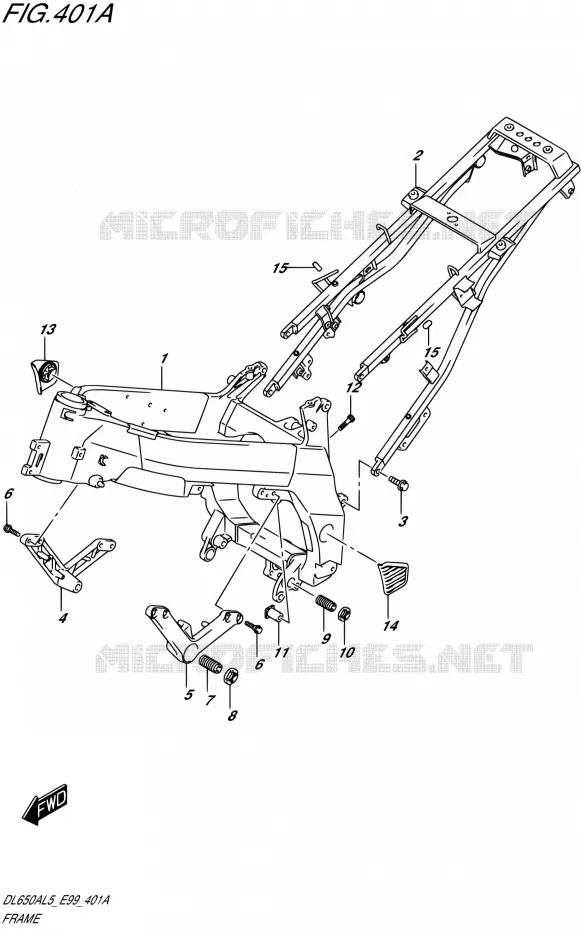 FRAME Suzuki MOTO 650 V-STROM 2015  DL650A L5 (E99)