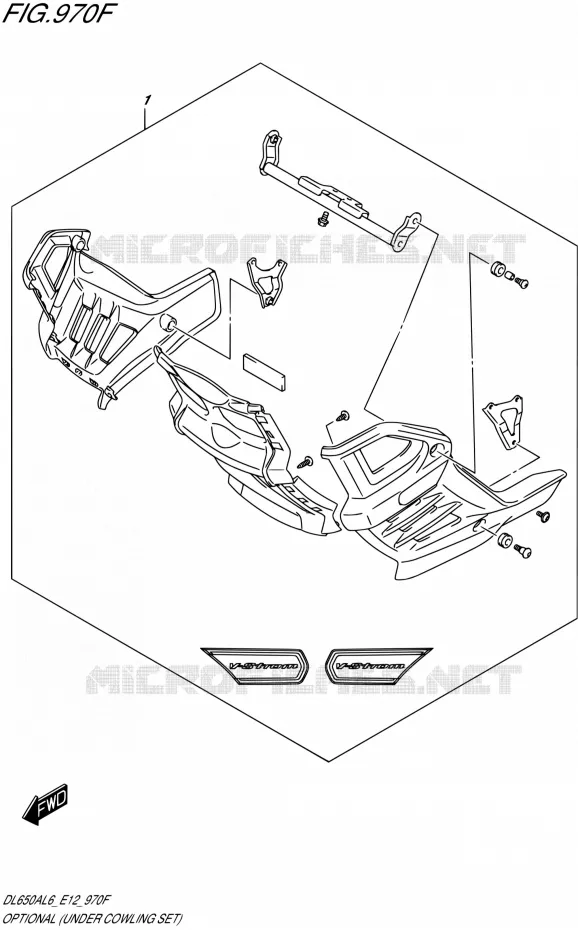 OPTIES (UNDER COWLING SET) Suzuki MOTO 650 V-STROM 2016  DL650A L6 (E12)