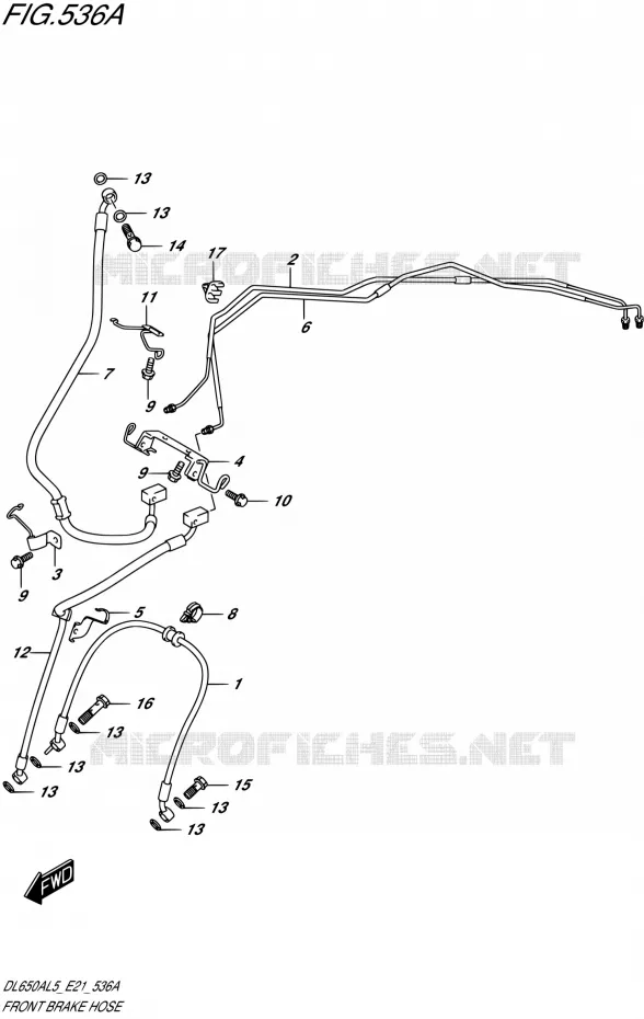FRONT REMSLANG Suzuki MOTO 650 V-STROM 2015  DL650AUE L5 (E21)