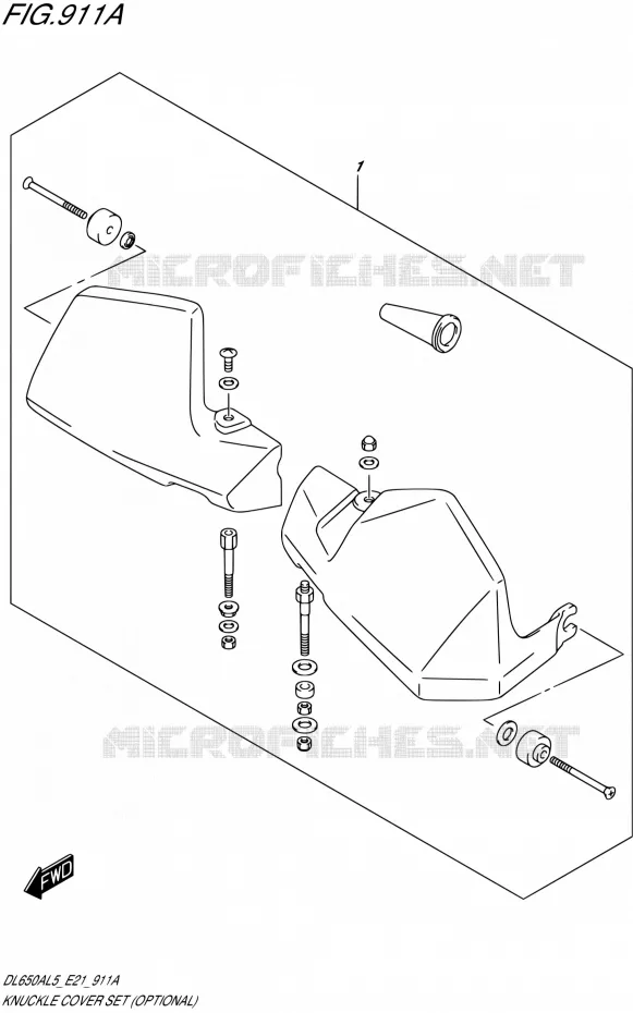 KNUCKLE COVERS (OPTIONAL) Suzuki MOTO 650 V-STROM 2015  DL650AUE L5 (E21)