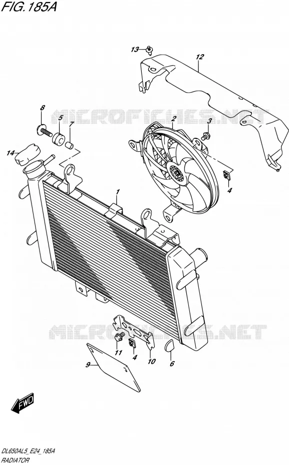 RADIATOR Suzuki MOTO 650 V-STROM 2015  DL650AUE L5 (E24)