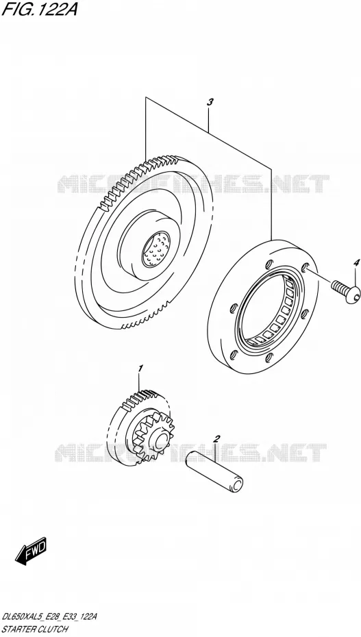 STARTMOTOR CLUTCH Suzuki MOTO 650 V-STROM 2015  DL650XA L5 (E03,E28,E33)