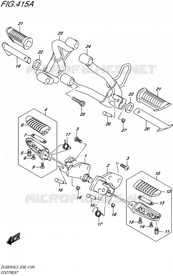 FOOTREST Suzuki MOTO 650 V-STROM 2015  DL650XA L5 (E38)