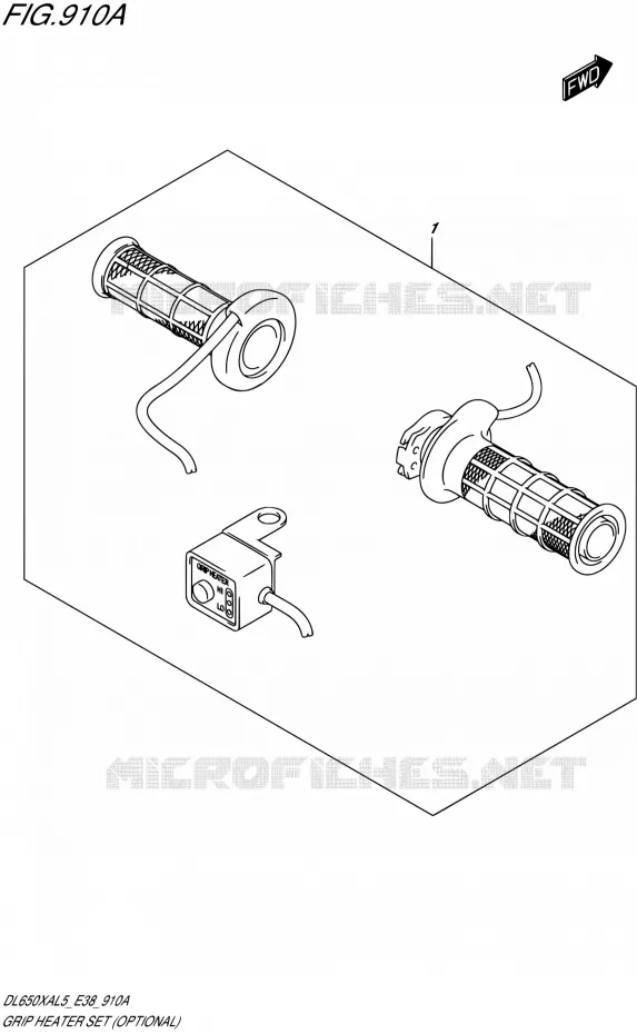 GRIP HEATER SET (OPTIONAL) Suzuki MOTO 650 V-STROM 2015  DL650XA L5 (E38)