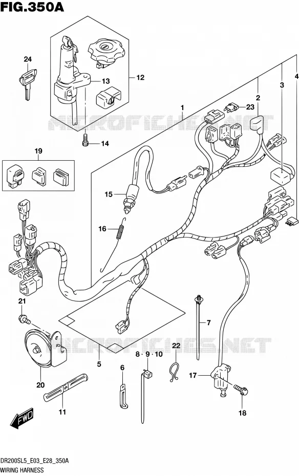 BEDRADING (DR200SEL3 E03) Suzuki MOTO 200 DR 2015  DR200S L5 (E03,E28,E33)