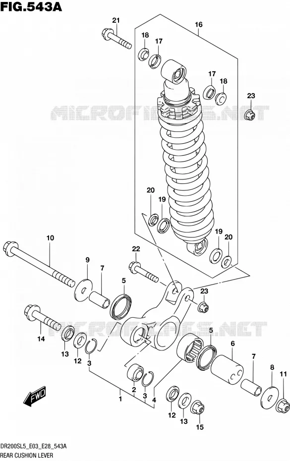 SCHOKBREKER AANEENSCHAKELING Suzuki MOTO 200 DR 2015  DR200S L5 (E03,E28,E33)