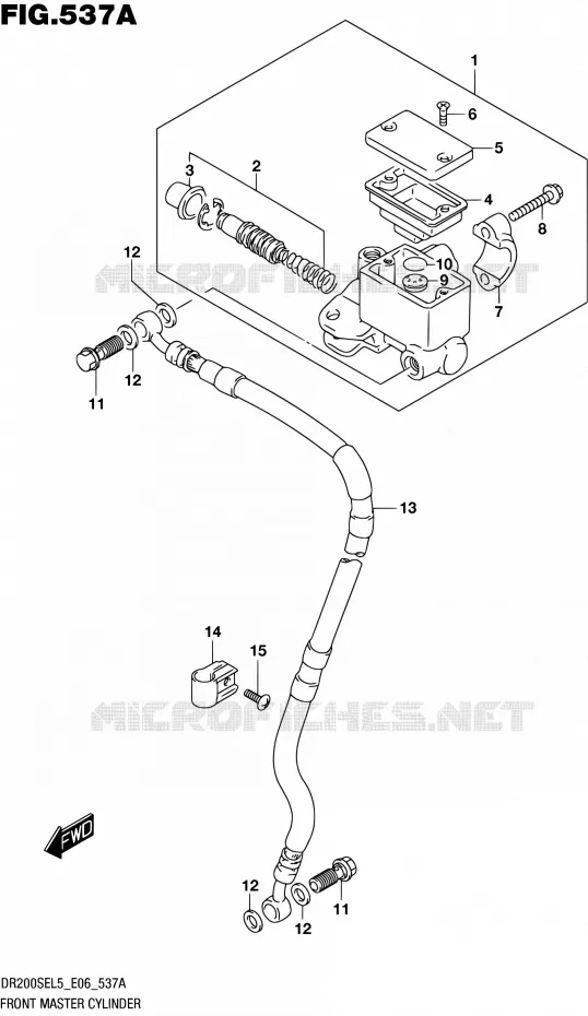 FRONT HOOFDREMCILINDER Suzuki MOTO 200 DR 2015  DR200SE L5 (E06)
