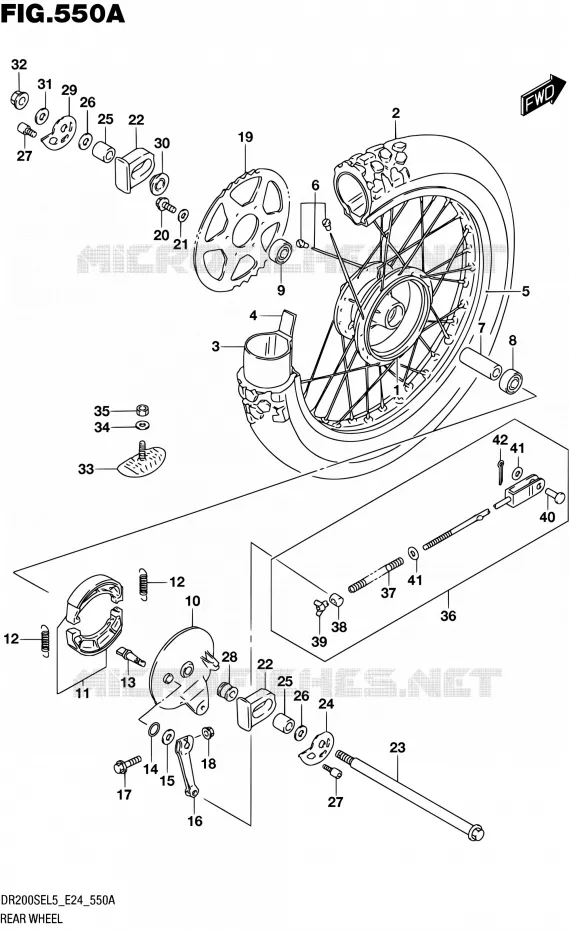 ACHTERWIEL Suzuki MOTO 200 DR 2015  DR200SE L5 (E24)