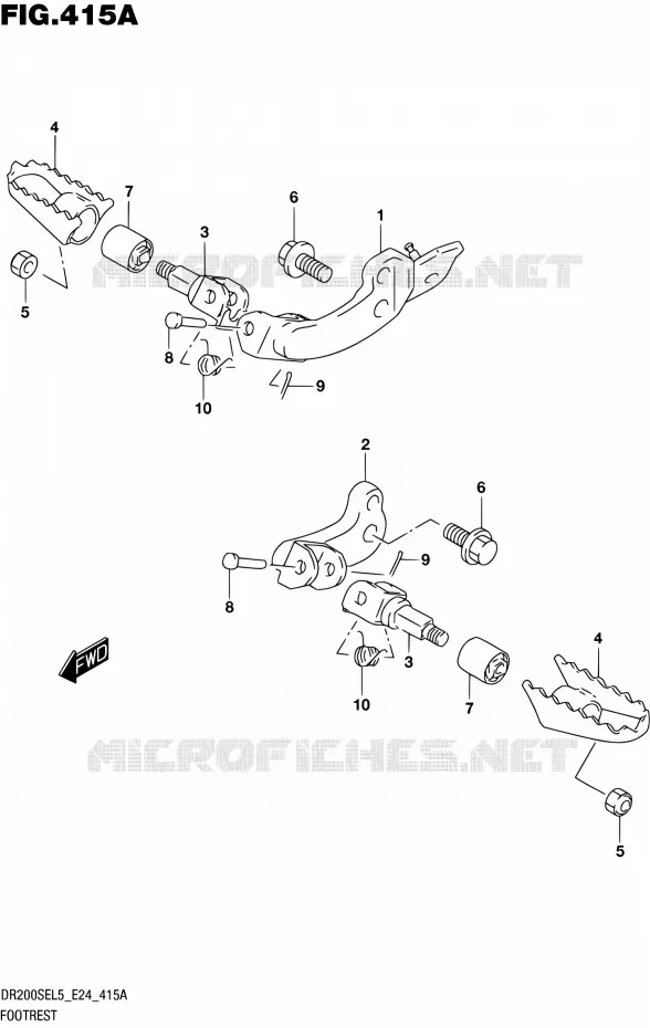 FOOTREST Suzuki MOTO 200 DR 2015  DR200SE L5 (E24)
